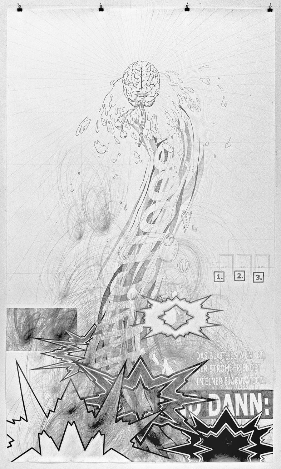 2nd drawing “DAS BLATT, ES WENDET” (2006)